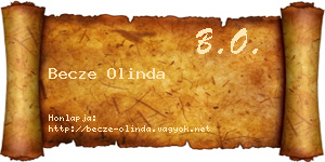 Becze Olinda névjegykártya